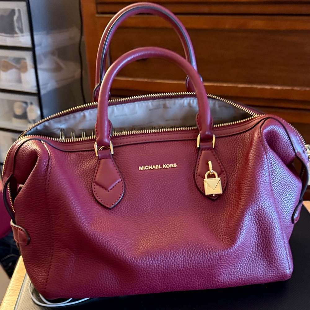 Michael Kors Wine Leather Satchel